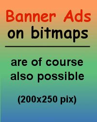 Banner Ads sind 200 Pixel breit und bis zu 250 Pixel hoch