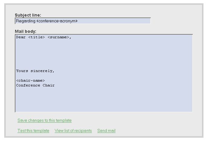 COMS - Funktionen - Emailvorlagen